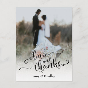 Cartão Postal Sutil, Tipo de Casamento Elegante Amor e Gratidão