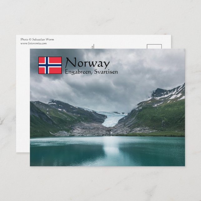 Cartão Postal Svartisen Glacier Noruega (Frente/Verso)