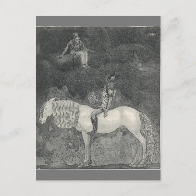 Cartão Postal Svipdag fala com Thokk de John Bauer (Frente)