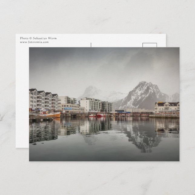 Cartão Postal Svovaer Lofoten Noruega (Frente/Verso)