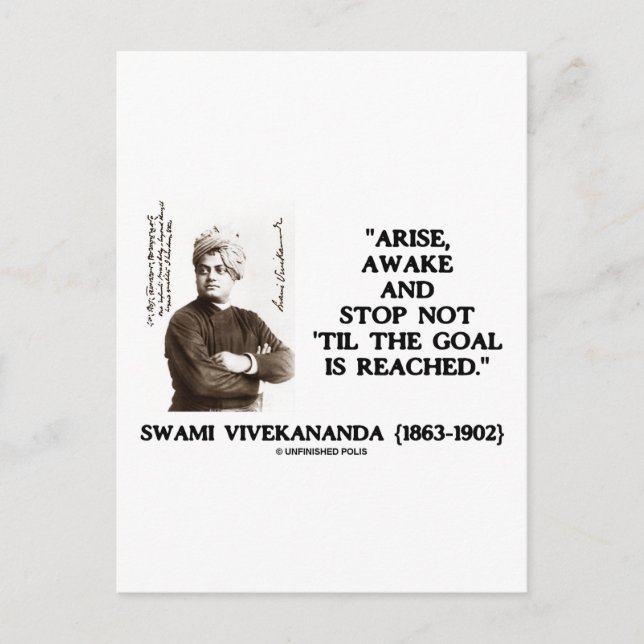 Cartão Postal Swami Vivekananda Surgem Acorda Parada Não Til Goa (Frente)
