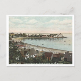 Cartão Postal Swampscott MÃES Pescador Beach, Egg Rock Vintage