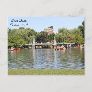 Cartão Postal Swan Boats, Boston, MÃES, fotografia