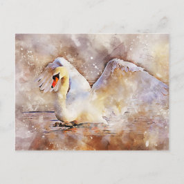 Cartão Postal Swan de Aquarela