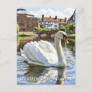 Cartão Postal Swan em Stratford-On-Avon England Viagem