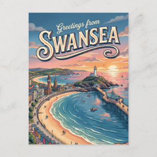 Cartão Postal Swansea Reino Unido
