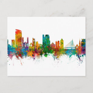 Cartão Postal Swansea Wales Skyline