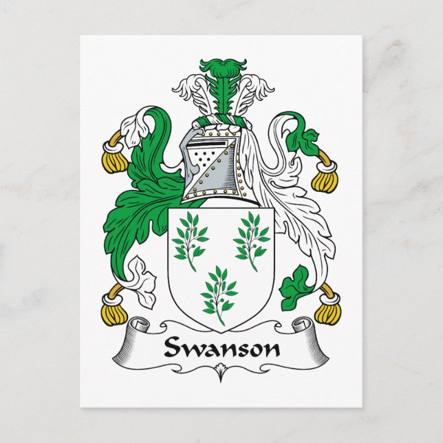 Cartão Postal Swanson Family Crest (Frente)