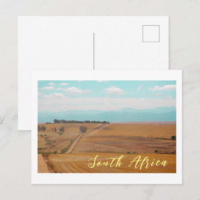 Cartão Postal Swartland Fields Mountains View South Africa ZA (Frente/Verso)