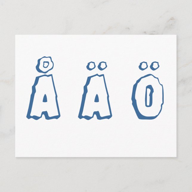 Cartão Postal Swedish letters (Frente)