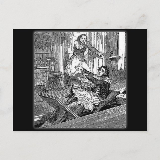 Cartão Postal Sweeney Todd-Barbers Cadeira-Penny Terrível (Frente)