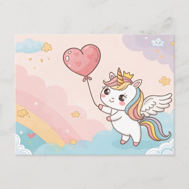 Cartão Postal Sweet Dreams Unicorn (Frente)