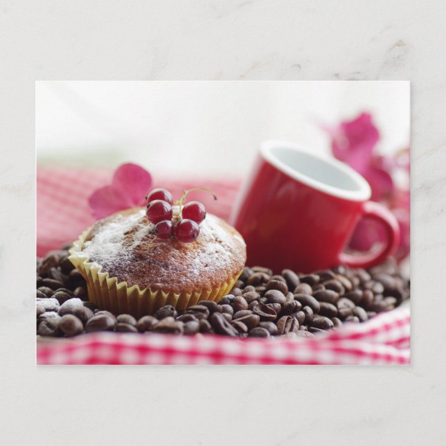 Cartão Postal Sweet Muffin und Feiner Kaffee (Frente)