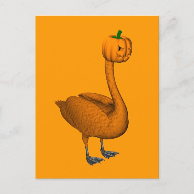 Cartão Postal Sweet Orange Halloween Swan (Frente)