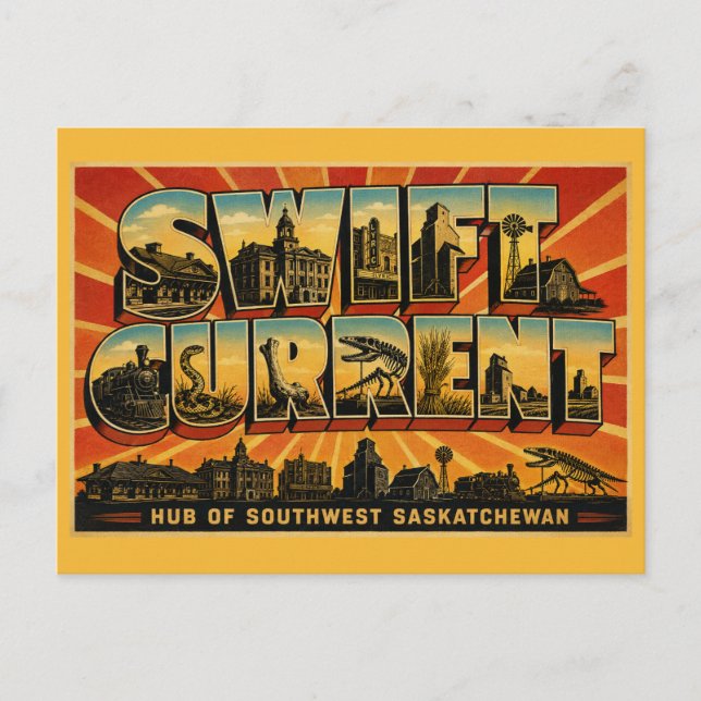 Cartão Postal Swift Current Saskatchewan Centro Sudoeste (Frente)