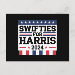 Cartão Postal Swifties por Kamala Harris 2024 Apoio ao Voto 