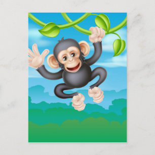 Cartão Postal Swing Cartoon Chimp