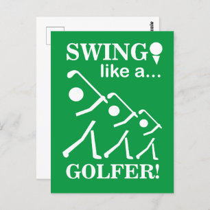 Cartão Postal Swing Como Um Golfe De Golfe