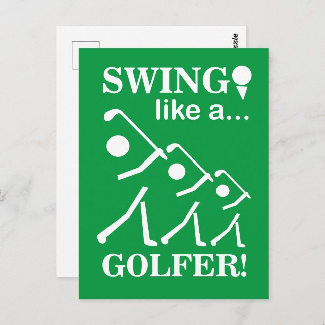 Cartão Postal Swing Como Um Golfe De Golfe (Frente/Verso)