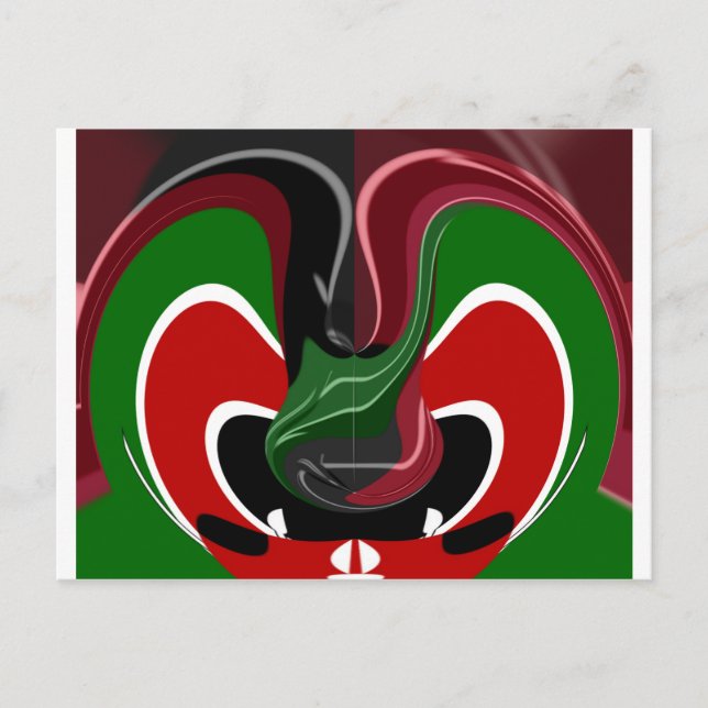 Cartão Postal Swirling Kenyan Flag: Uma arte moderna do Motif (Frente)