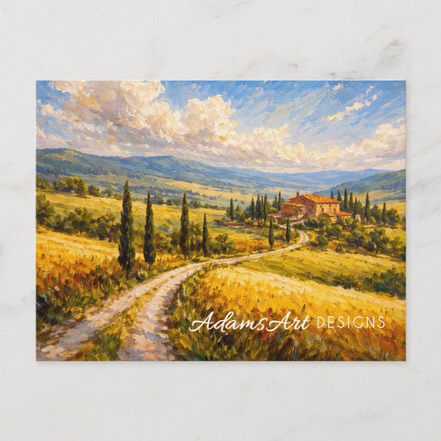 Cartão Postal Swirling Sky Landscape (Frente)
