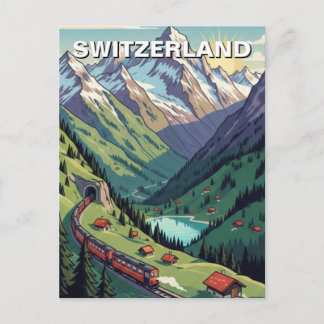 Cartão Postal Swiss Alps Switzerland Travel