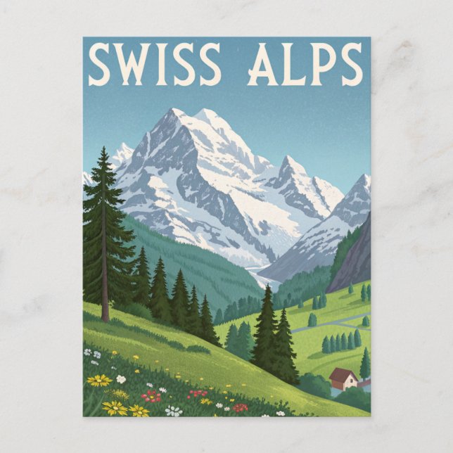 Cartão Postal Swiss Alps Travel (Frente)