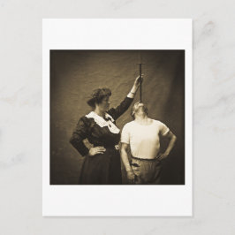 Cartão Postal Sword Swallower e Wife Vintage Sideshow Fretes