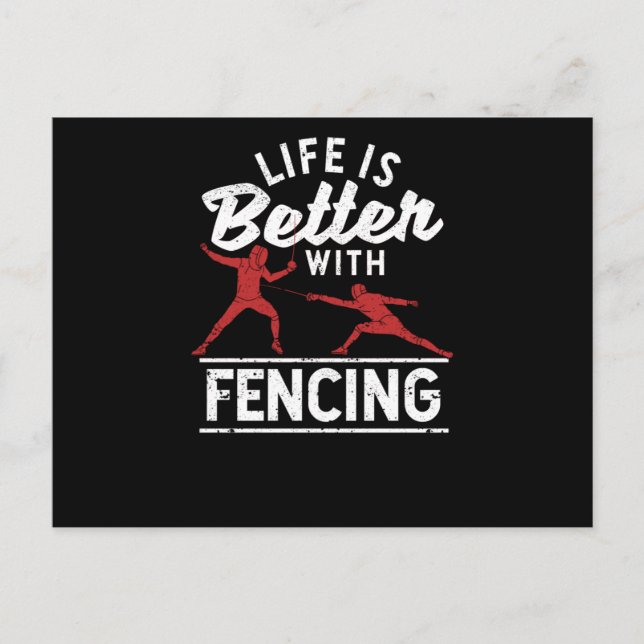 Cartão Postal Swordsman Martial Arts Fencer Life (Frente)
