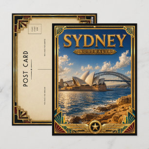 Cartão Postal Sydney Austrália Casa de Ópera Vintage Art Déco