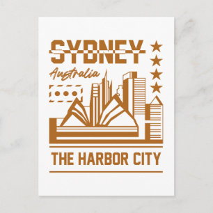 Cartão Postal Sydney Austrália Cidade Portuária Moderno Horizont