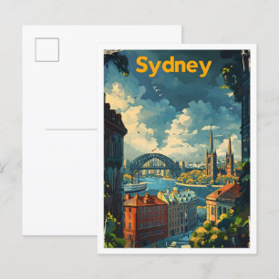 Cartão Postal Sydney Austrália Classic Retro Viagens vintage
