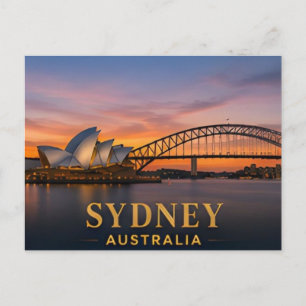 Cartão Postal Sydney Austrália Destino de Viagem Costeira Icônic