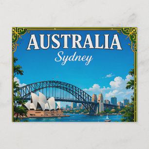 Cartão Postal 🌏 Sydney Austrália Memória Do Porto 🌏