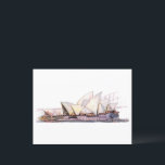 Cartão Postal Sydney Harbor Bridge Opera House Austrália<br><div class="desc">Impressão de uma pintura de aquarela profissional da famosa maravilha arquitetônica chamada Sydney Opera House com a ponte Harbour vlendo no horizonte. Um marco icônico em Sydney New South Wales, Austrália em cartões postais de qualidade.</div>
