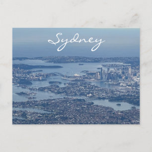 Cartão Postal Sydney Harbor por Air, Austrália, Foto Panorama