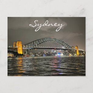Cartão Postal Sydney Harbour Bridge à Noite, Austrália, Foto