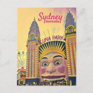 Cartão Postal Sydney Luna Park — parque de diversão viagem de