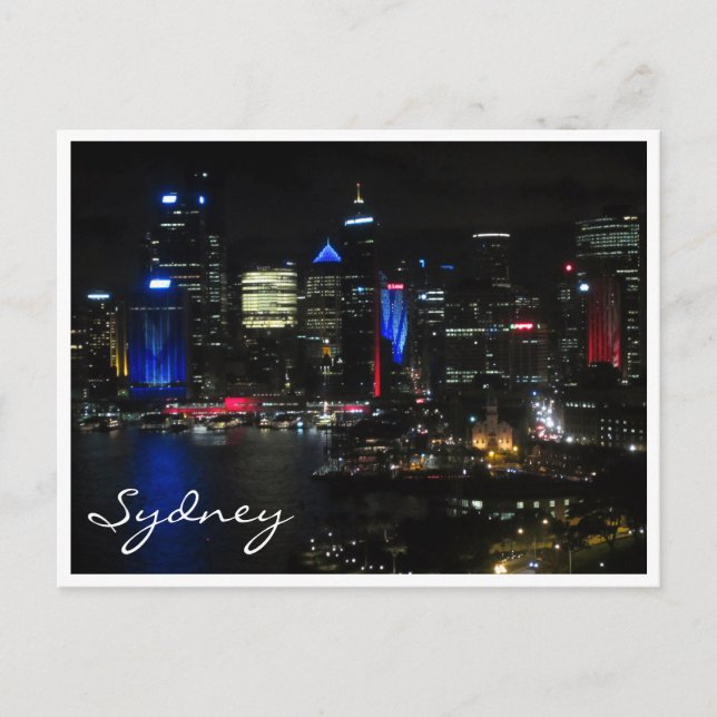 Cartão Postal sydney night vivid (Frente)