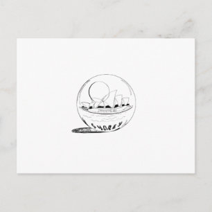 Cartão Postal Sydney num globo de vidro