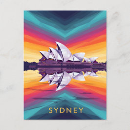 Cartão Postal Sydney Opera House – Vibrant Waterfront Reflection
