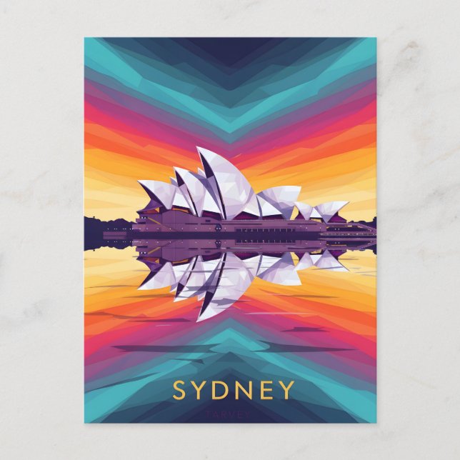 Cartão Postal Sydney Opera House – Vibrant Waterfront Reflection (Frente)