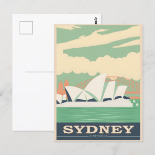 Cartão Postal Sydney poster vintage