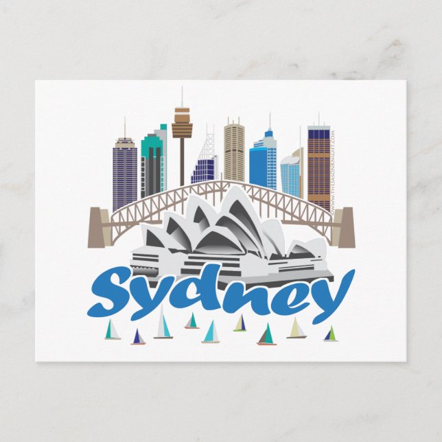 Cartão Postal Sydney Skyline (Frente)