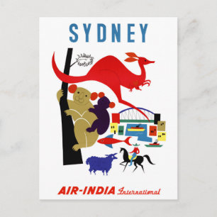 Cartão Postal Sydney Viagens vintage Restaurado