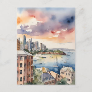 Cartão Postal Sydney watercolor art