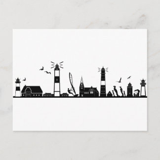 Cartão Postal SYLT Nordsee Insel City Skyline Silhouette