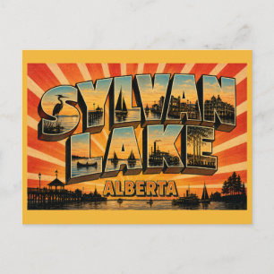 Cartão Postal Sylvan Lake Retiro à Beira do Lago em Alberta