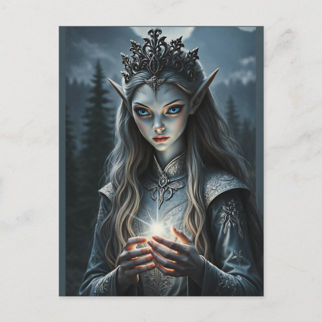 Cartão Postal Sylvarae Nightwhisper Mística Elfa Feiticeira (Frente)