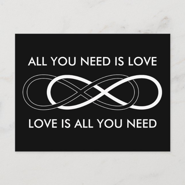 Cartão Postal Symbol double Infinity - Black & White (Frente)